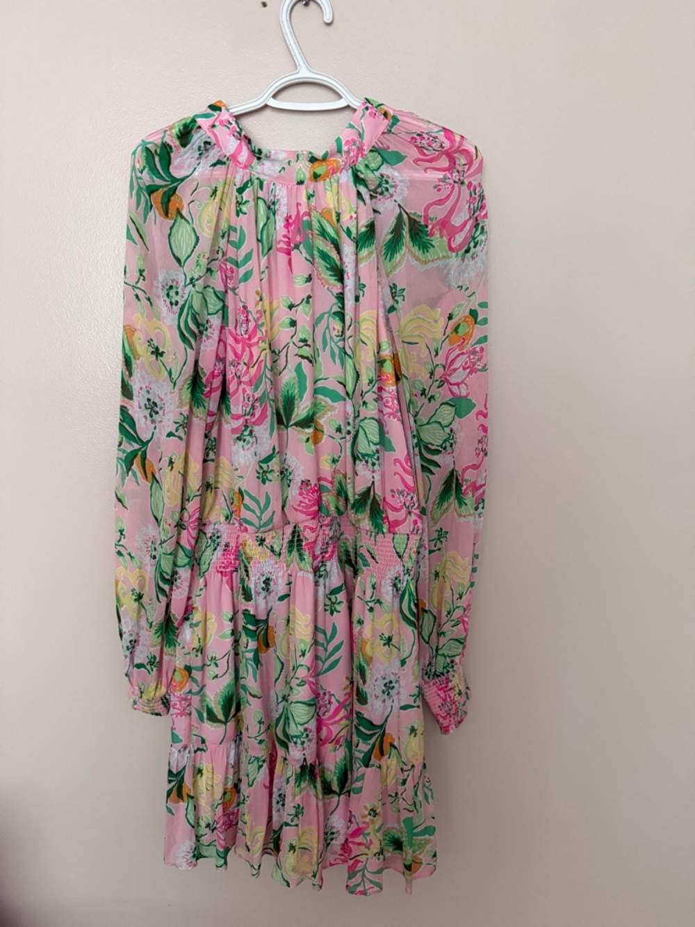 Lilly Pulitzer Smocked long sleeve dress (sz14)